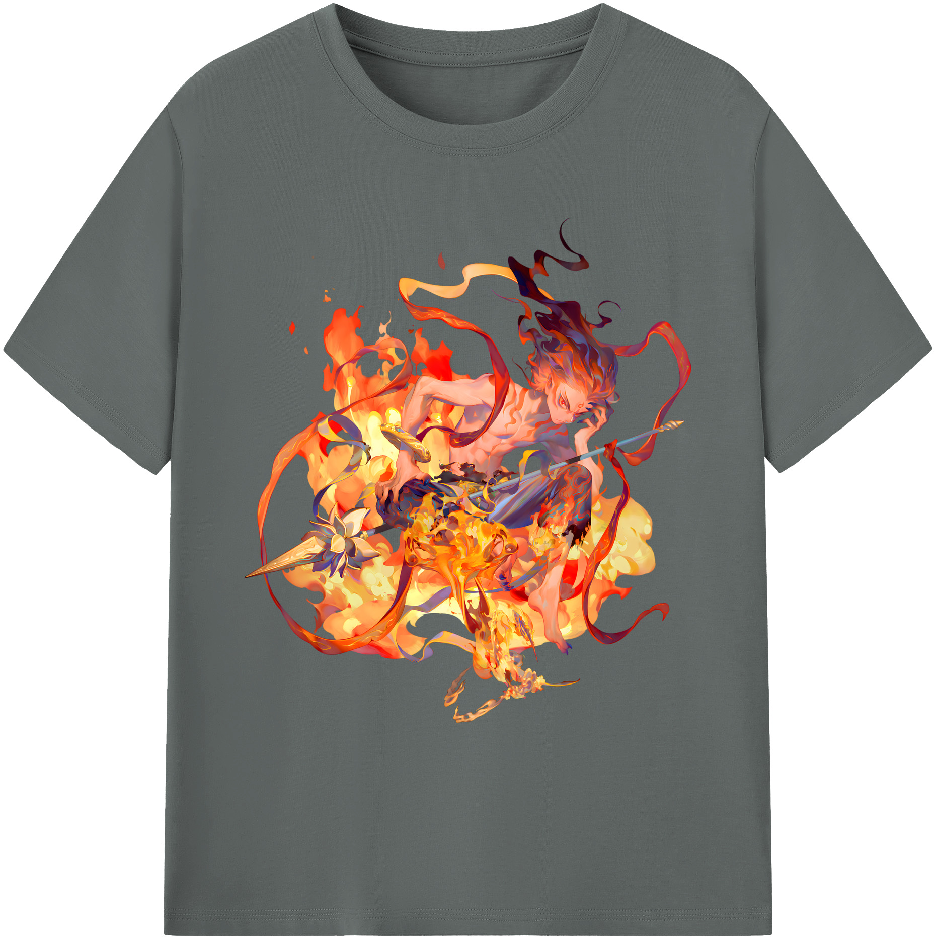 （画像用） Ne Zha 2 ナタ 魔童の大暴れ 綿100％ メンズ半袖Tシャツ｜肌触りやわらか＆通気性